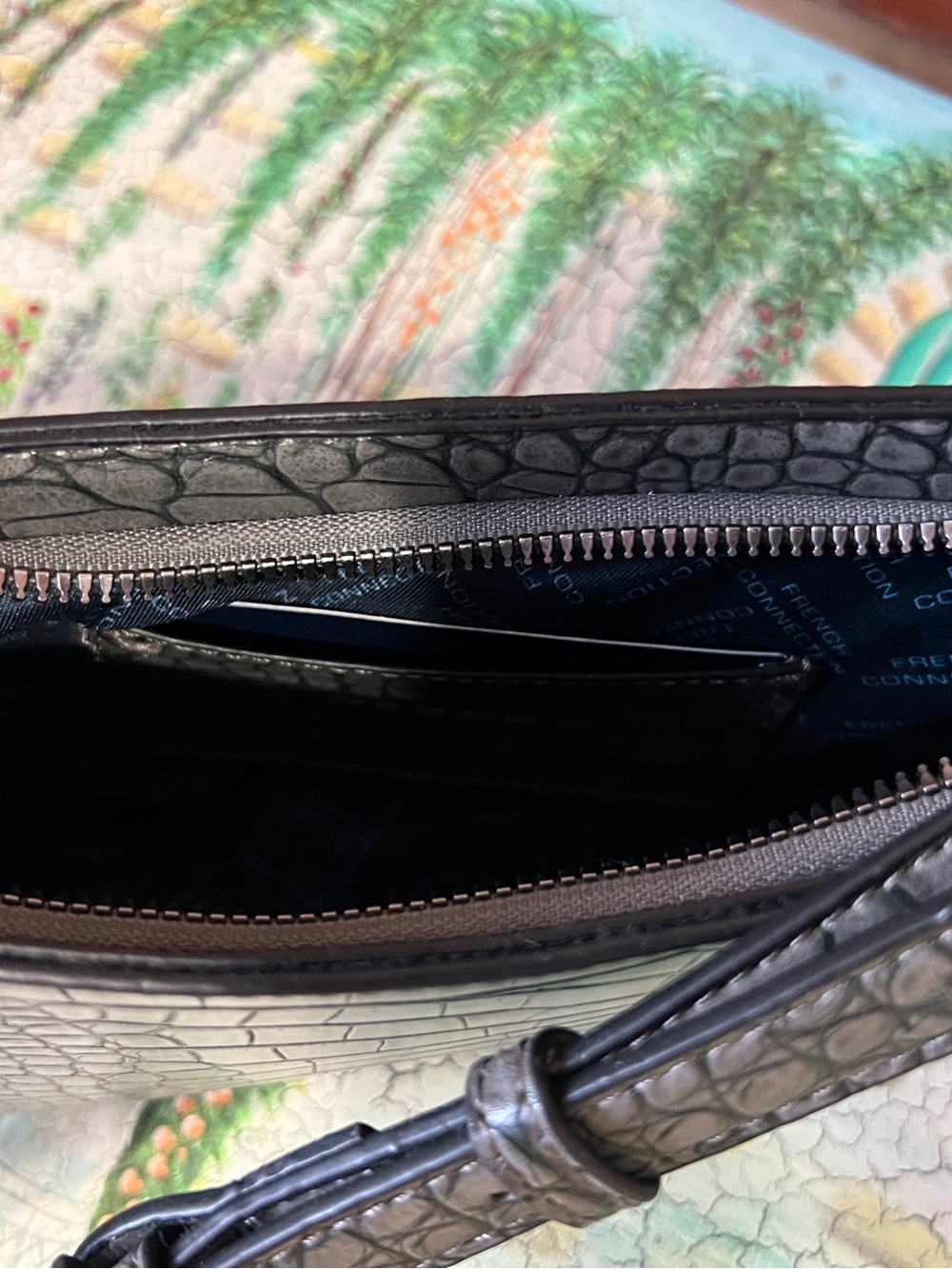 French Connection Croc-Embossed Shoulder Bag - Picture 7 of 9